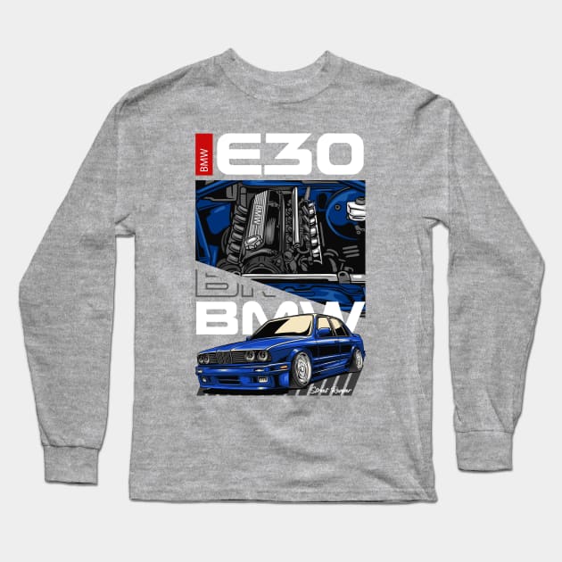 BMW E30 Iconic Design Long Sleeve T-Shirt by Harrisaputra